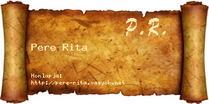 Pere Rita névjegykártya